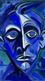 Placeholder: A blackish blue violet dark isles filled with gloom painted by Pablo Picasso