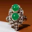 Placeholder: diamond and jade ring, art noveau, filigree, floral, breathtaking, highly ornate, delicate, intricate, photorealistic, high fashion, fine jewellery, luxury, designer