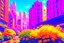 Placeholder: sunny day, flowers, epic, sci-fi, retrowave city