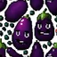 Placeholder: Highly detailed high quality pixelated art giant eggplant emoji, graphic design, dark aura background