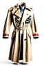 Placeholder: Superman's Aldo Conti trenchcoat Winter elegant inspired by Superman's emblem design beige tones with dual color on a white background, product catalog photography, soft spot lighting, depth of field, 4k –ar 3:5 –q 2