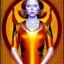 Placeholder: Retrato al oleo de cuerpo entero de Natasha Romanov bella al estilo de Gustav Klimt