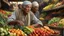 Placeholder: elderly male market trader selling many different types of vegetable, showing his head and upper body, perfect eyes, perfect anatomy, exquisite composition, beautiful detailed intricate detailed octane render, 8k artistic photography, photorealistic, soft natural volumetric cinematic perfect light, chiaroscuro, award-winning photograph, masterpiece, raphael, caravaggio, bouguereau