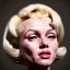 Placeholder: Realistic image portrait, blonde woman, sweet Marylin Monroe face, pop style, shave hair, glow eyes, classic super hero dress, highly detailed, unreal engine 5, ray tracing, RTX, lumen lighting, ultra detail, volumetric lighting, 3d, finely drawn, high definition, high resolution.