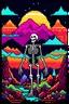 Placeholder: retro arcade style {skeleton in caucuses mountains} . 8-bit, pixelated, vibrant, classic video game, old school gaming, reminiscent of 80s and 90s arcade games