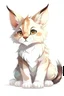 Placeholder: fantasy cartoon: cute baby lynx is sitting, white background