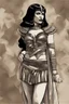 Placeholder: The super-heroine Cleopatra Rambo wearing crushed velvet,by artist "Ingrid Umber",by artist "Sienna Lamberts"