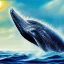 Placeholder: beautiful humpback whale jumping out of turbulent ocean water, stunning, magnificant, sunset sky, 8k resolution, high-quality, fine-detail, detailed matte, illustration, digital art, brian froud, howard lyon, greg rutowski, Life of Pi