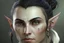 Placeholder: A Fantasy elf, a white male with black hair tied up in a bun, a scarred left eye.