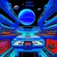 Placeholder: cyberpunk retro capital futuristic for comics in light blue