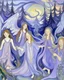 Placeholder: A light purple kingdom with fairies painted by Edvard Munch