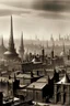 Placeholder: an Victorian era photograph of an elf city skyline
