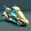 Placeholder: lowpoly shiny metallic spaceship scooter