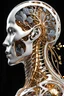 Placeholder: 3D rendering of Expressively detailed and intricate of a hyperrealistic “human anatomy”: side view, scientific, single object, glossy white, shinning gold, vines, tribalism, black background, shamanism, cosmic fractals, octane render, 8k post-production, detailled metalic bones, dendritic, artstation: award-winning: professional portrait: atmospheric: commanding: fantastical: clarity: 16k: ultra quality: striking: brilliance: stunning colors: amazing depth