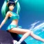 Placeholder: Anime art of beautiful Hatsune miku with beautifel legs by artgerm, ross tran, magali villeneuve, Greg Rutkowski, Gil Elvgren, Alberto Vargas, Earl Moran,, Art Frahm, Enoch Bolles