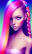 Placeholder: girl, cute, beautiful, long hair, rainbow hair, sweet face, looking at viewer