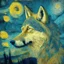 Placeholder: a wolf in van gogh style