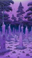 Placeholder: A purple graveyard with dancing ghosts painted by Hashimoto Gahō