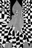 Placeholder: The Black Honeycomb Knight; Optical Art; Black and White, Bridget Riley; M.C. Escher, Victor Vasarely