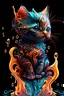 Placeholder: Tattoo design a one liquid cute baby cat, hyperdetailed intricately detailed, fantastical, surrealistic, splash screen, complementary colours, fantasy, concept art, 8k resolution, masterpiece inlaid with the Permanent, fiery. 4 1K