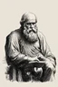Placeholder: sketch black and white old greek philosopher school learning with socrates