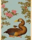 Placeholder: a repeating pattern of Vintage European chinoiserie wallpaper with dodo bird and oak leaf branches