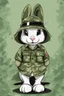 Placeholder: A pfp of a cute army bunny with army hat, camo shirt