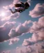 Placeholder: Ultra realistic clouds sky scene, medium shot view, portrait, sweet Childs, free jumping flying, trinkets, monster hair, jelly beans, balls, smile, happy, Peter Pan style, inflatable color clothing, extreme, wind, clouds sea, 20,000 feet altitude, stratosphere, soft color, highly detailed, unreal engine 5, ray tracing, RTX, lumen lighting, ultra detail, volumetric lighting, 3d, finely drawn, high definition, high resolution.