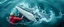 Placeholder: close up on scared people, collisions, aggression, ship hitting animals, animals interacting with vehicles, whales near boats, overlapping subjects, chaotic composition, distortion, surreal behavior, violence, confusion, merged objects, happiest whale ever