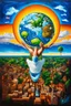 Placeholder: The world is in you; a painting with an admixture of M.C. Escher and Surrealism