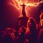 Placeholder: witch,woman with a priest, beautiful, spanish inquisition, night, crowd cheering, strange lens prospective, thunderstorm, high definition, cinematic, reflections