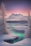 Placeholder: Winter night landscape with an aurora