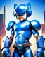 Placeholder: portrait of megamanx, masterpiece, best quality, true color, photorealistic, lifelike, complex light, 1boy,solo, full body, megamanx, helmet, armor, blue eyes, bodysuit, shy, shiny skin, bouncy castle, absurdres, HDR