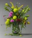 Placeholder: Photorealistic flower arrangement from an alien planet