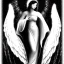 Placeholder: Angel code prophecy name words black and white