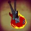 Placeholder: 50'S ELECTRIC GUITAR ROCKABILLY HOTROD SPACESHIP FLAMES