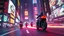 Placeholder: A futuristic race through a neon-lit city, where flying motorcycles leave trails of light as they zoom between towering holographic advertisements. Photographic quality and detail, award-winning image, beautiful composition.