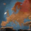 Placeholder: 4k full realism, full red and Gray lights, une carte geographique de l europe en feu