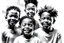 Placeholder: 5little AFRICAN boys happy,black and white charcoal drawing bold sketch strokesSpeedpaint_with_large_brush_strokes_ by Deymonaz,Jeremy Mann, Jeremy Mann, Pino Daeni, and Liz Gael, oil splash, Paint Strokes,i abstract figurative