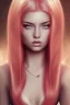 Placeholder: beautiful young woman with long pink hair