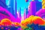 Placeholder: sunny day, flowers, epic, sci-fi, retrowave city