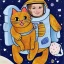 Placeholder: A cat in space with alien