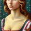 Placeholder: portrait of a beautiful brunette busty woman Sandro Botticelli style