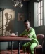 Placeholder: Ultra realistic photographic portrait, elegant Marcello Mastroianni sitting with arms resting on Italian kitchen table, pretty tortellini dish, retro dress by 1960, track suit, classic style decoration, cold, soft color, highly detailed, unreal engine 5, ray tracing, RTX, lumen lighting, ultra detail, volumetric lighting, high definition.