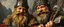 Placeholder: master oil painting by Rembrandt, family portrait two smiling bad ass warrior clad muscle sturdy buildt deep rock metal towering dwarves in gritty metal helmets and in fine clothes and with ice picks laughing, seem from above