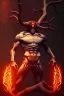 Placeholder: Full body photography of ethereal ANGRY PET , Fire theme art, Dark moody night atmosphere, by Michelangelo, 8K, high body details, anatomically perfect body, oak tree roots, purple, red,