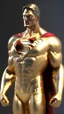 Placeholder: superman made from gold , gold material, gold color, ultra realistic, 4k, ultra detail, full body