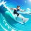 Placeholder: anime boy, surfer boy, surf, waves, perfect wave