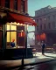 Placeholder: Scene, realistic image, Edward Hopper style, retro futuristic, concept art, smooth, unreal engine 5, god lights, ray tracing, RTX, lumen lighting, ultra detail, volumetric lighting, 3d.