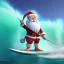 Placeholder: Santa standing of surfboard surfing a big wave, surfboard, beach, character design by cory loftis, fenghua zhong, ryohei hase, ismail inceoglu and ruan jia. unreal engine 5, artistic lighting, highly detailed, photorealistic, fantasy